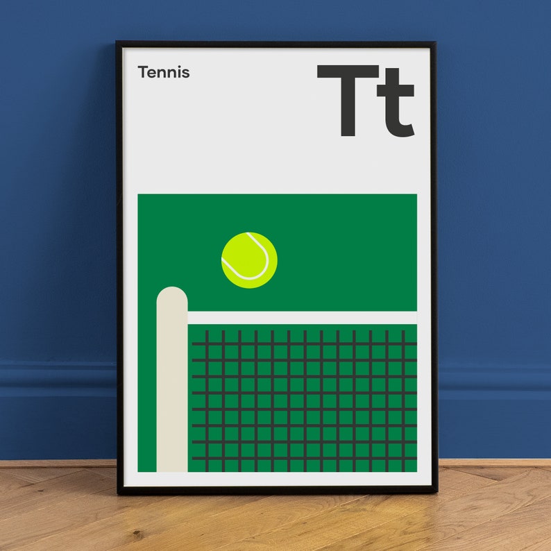 Tennis Net, Prints and Posters, Graphic and Bold Artwork, 3 Sizes, Great Gifts for Tennis Fans image 2