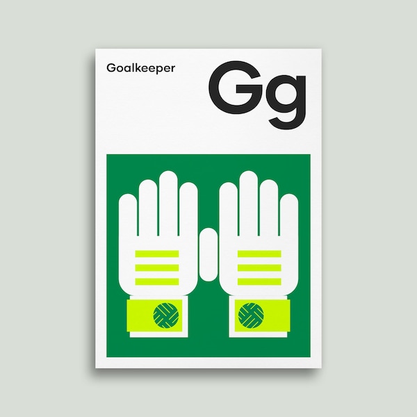 Football Posters and Prints, Goalkeeper, Sports Gifts, Wall Art