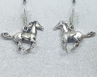 Sterling Silver Galloping Horse Earrings