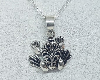 Sterling Silver Articulated Frog Necklace