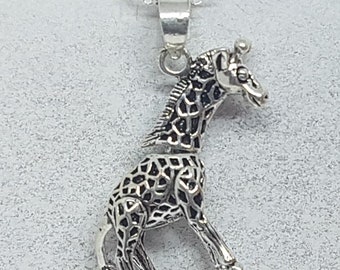 Sterling Silver Articulated Giraffe Necklace