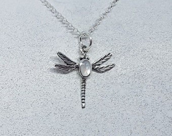 Mother of Pearl & Sterling Silver Dragonfly Necklace