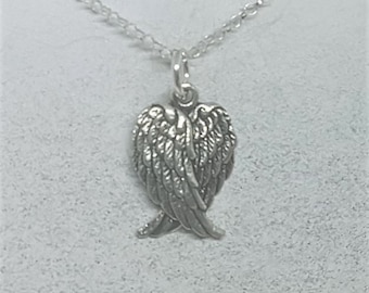 Sterling Silver Double Angel Wing Necklace