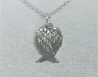 Sterling Silver Double Angel Wing Necklace