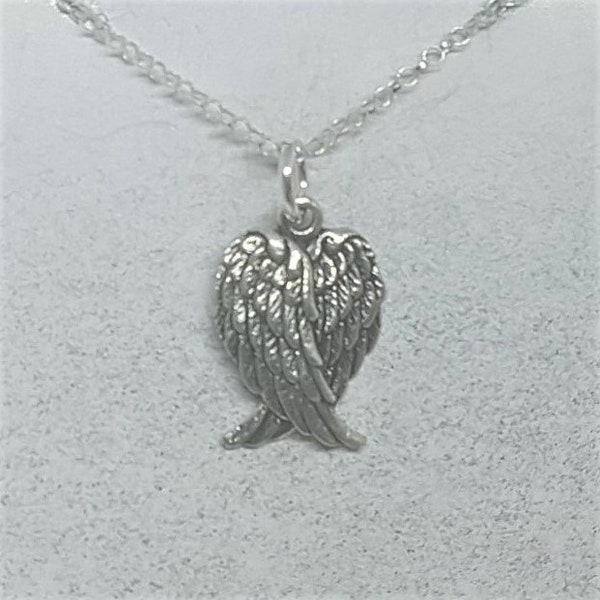 Collier double aile d'ange en argent sterling