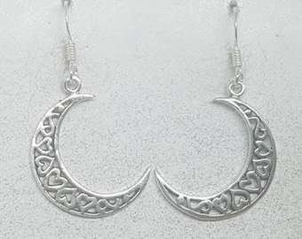 Sterling Silver Moon Earrings