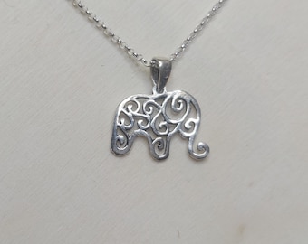 Sterling Silver Elephant Necklace