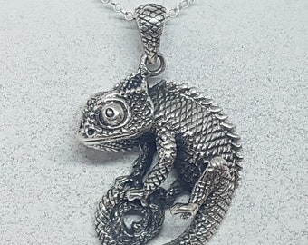 Sterling Silver Chameleon Necklace