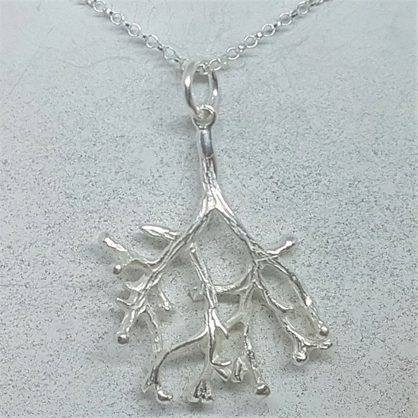 Collier branche de corail en argent sterling