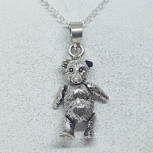 Sterling Silver Ride or Die Teddy Bear Necklace for Men — WE ARE