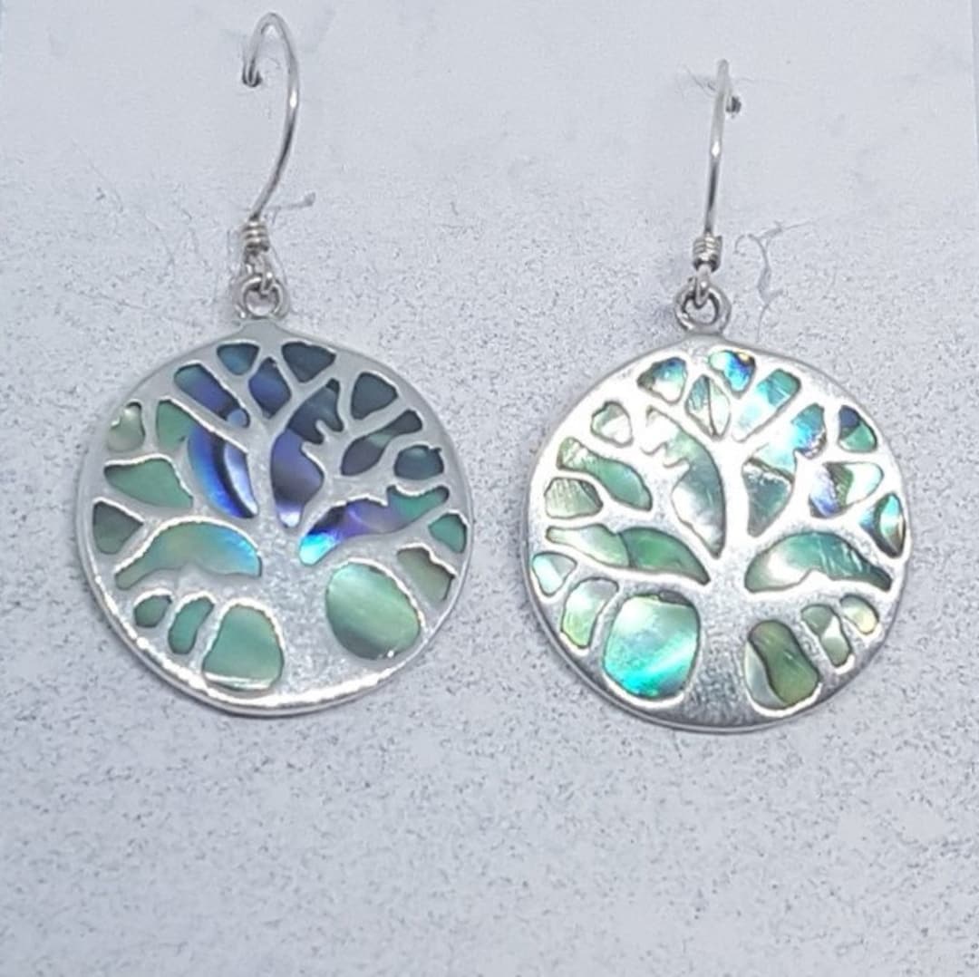 Orecchini con Albero della Vita in Argento Sterling 925 Senza Nichel, Chiusura a Farfallina