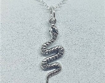 Sterling Silver Coiled Snake Necklace