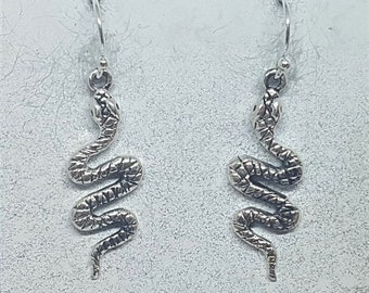 Sterling Silver Coiled Snake Earrings