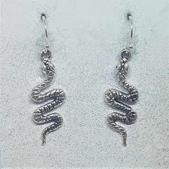 Sterling Silver Coiled Snake Earrings