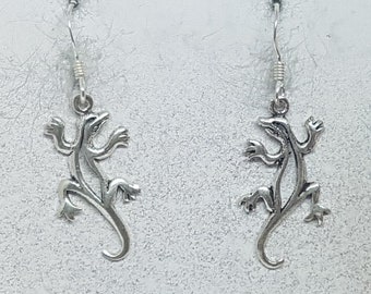 Sterling Silver Gecko Earrings