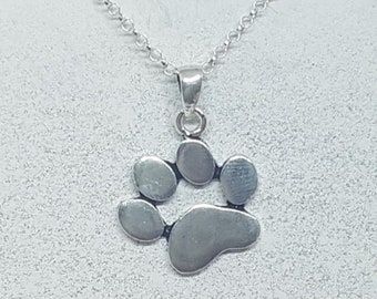 Sterling Silver Paw Necklace