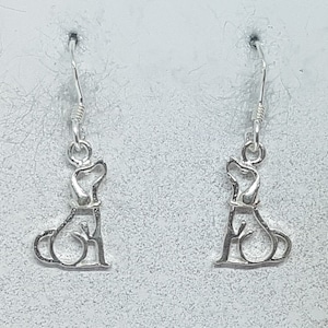 Sterling Silver Cute Dog Earrings