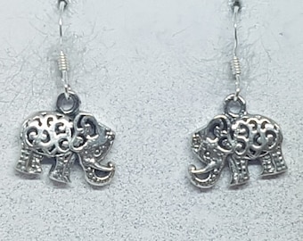 Sterling Silver Elephant Earrings