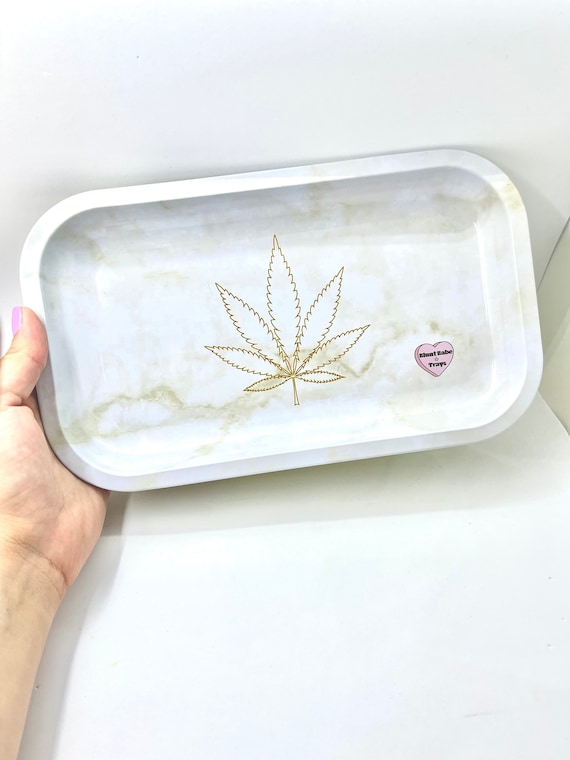 Buy Gold Leaf Marble Rolling Tray // Cute Rolling Trays // Weed Trays //  420 Gifts // Girly Smoking Accessories Active Online in India 