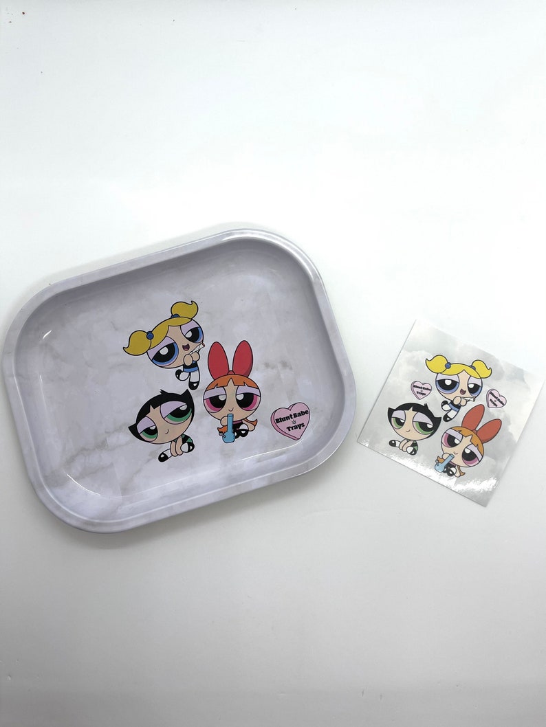Mini Rolling Tray Power Puff // Cute Rolling Trays // Weed Etsy
