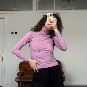 Hot pink turtleneck shirt 2025