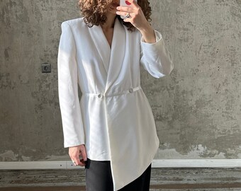 Blazer asimmetrico vintage anni '90 in bianco