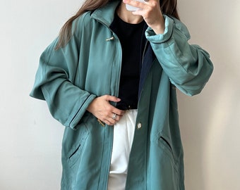 Vintage 90s green parka, 90s jacket coat