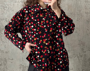 Vintage Christmas blouse in black