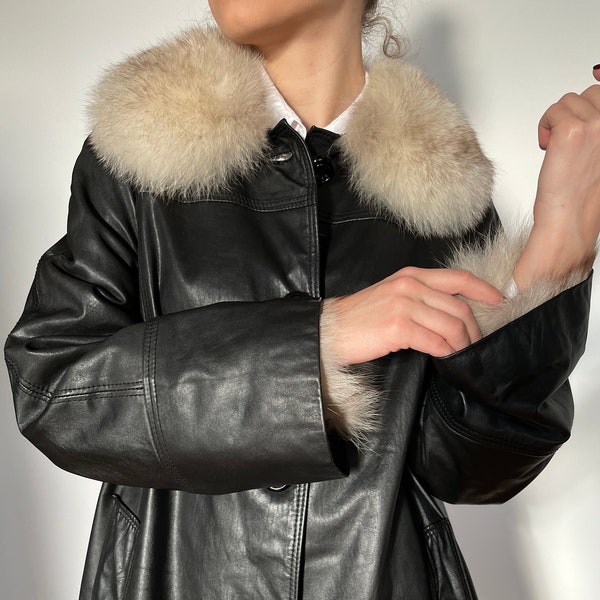 Black Leather Coats - Etsy