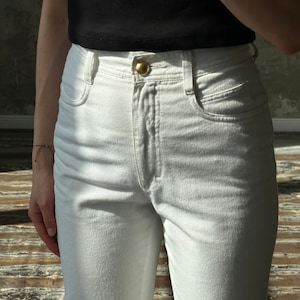 Vintage LAUREL white jeans, straight high-rise jeans