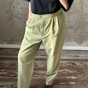 Vintage loose fit pants in light green