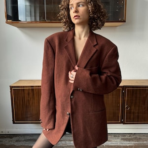 Vintage Corneliani oversized wool blazer in brown