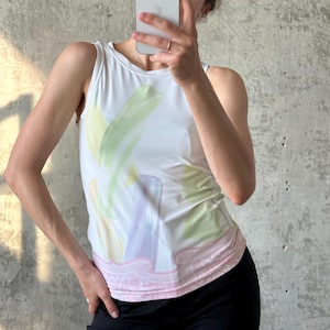 Vintage DIESEL Tanktop in Pastelloptik in Weiß
