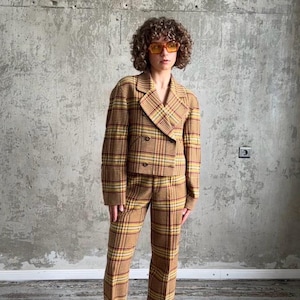 Archive 80s ISSEY MIYAKE SPORT Wool Check Tweed Suit in Brown - Etsy