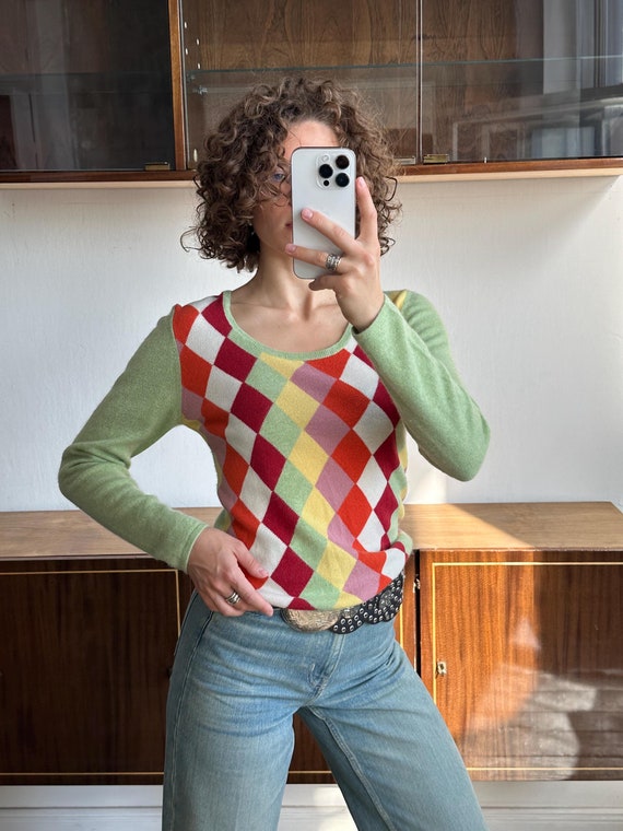 Vintage diamond sweater hotsell
