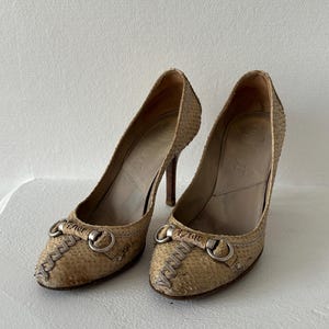 Vintage DIOR Pythonleder Pumps in Beige I Gr. 36