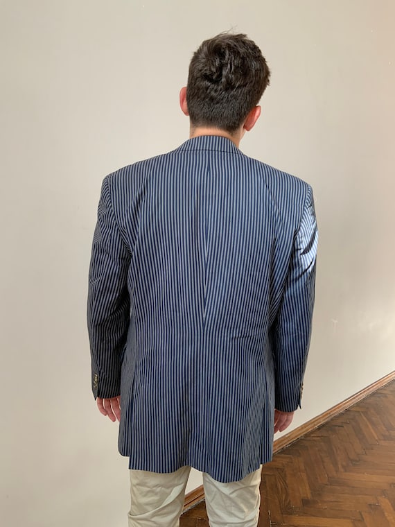 Vintage 90s Men's Striped Blazer, Navy Sport Coat, Size M - Etsy