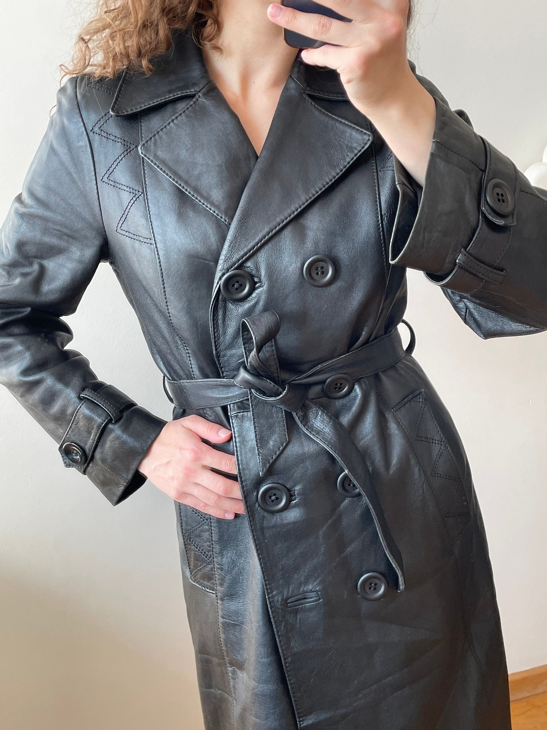 Retro Brown Belted Long Coat