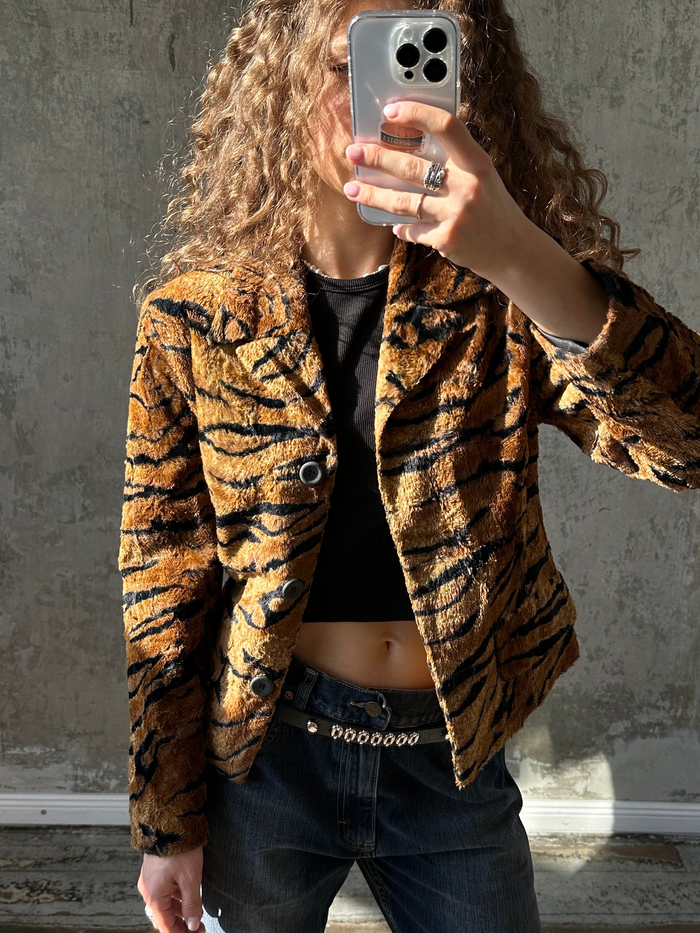90's ❦leopard print quilted jacket