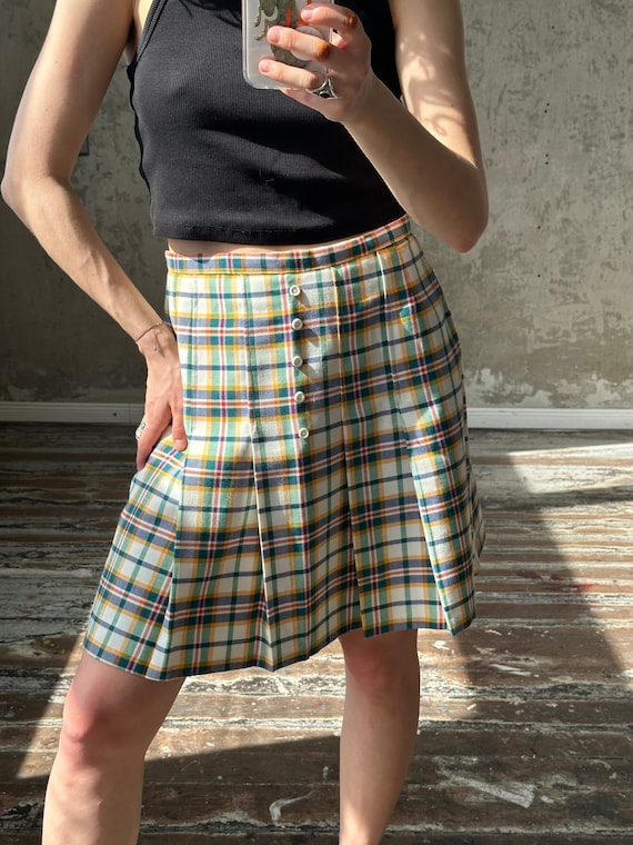 Vintage check mini skirt
