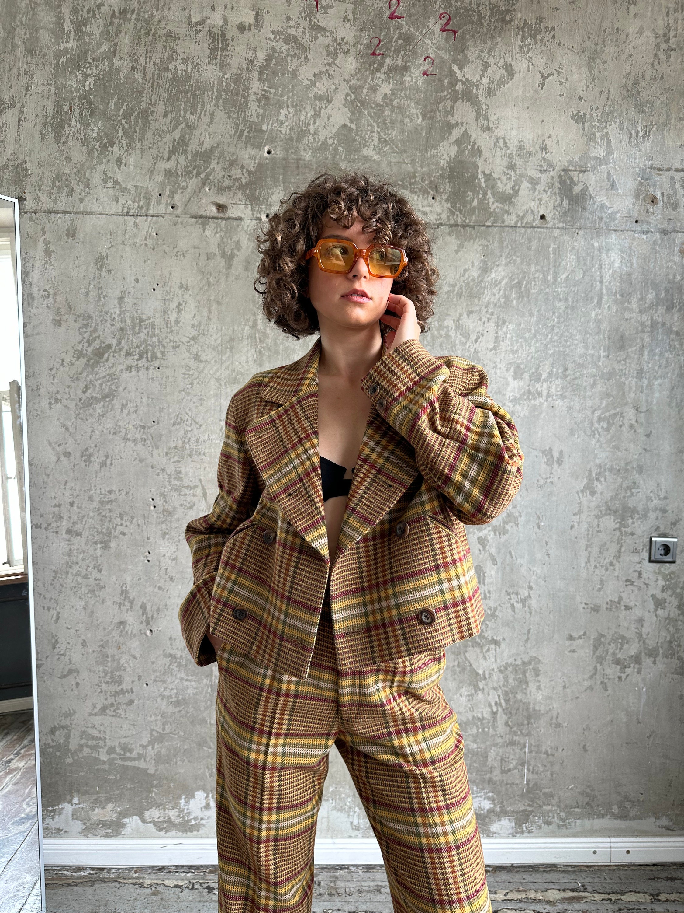 Archive 80s ISSEY MIYAKE SPORT Wool Check Tweed Suit in Brown - Etsy