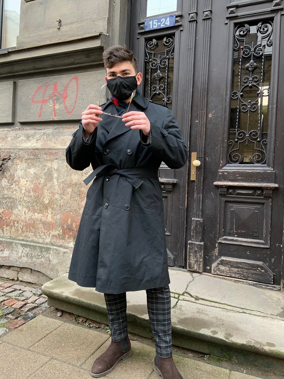 Vintage Trench Coat with lining! Rain coat, Black