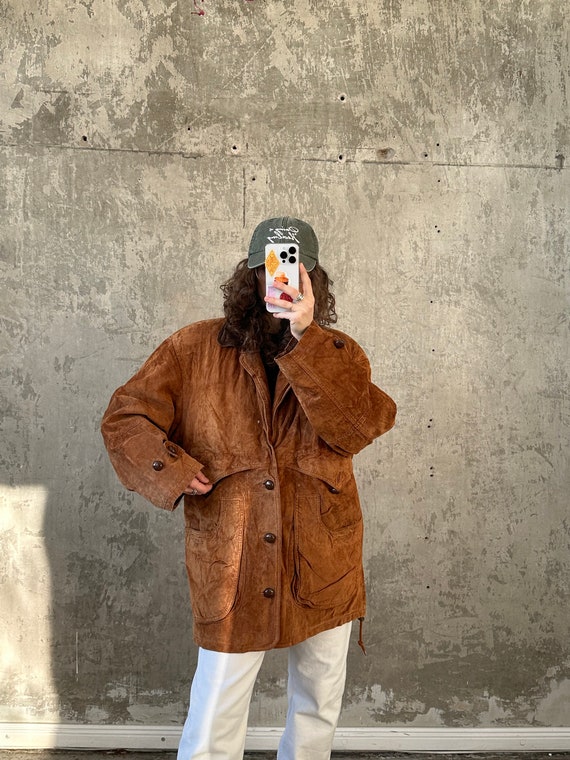 Vintage 90s Suede Leather Bomber Jacket, Brown Oversized Grunge Motorcycle Coat, Genuine Leather, Padded, Wooden Button Closure, Fits XS-M - Etsy Vintage 90s Suede Leather Bomber Jacket, Brown Oversized Grunge Motorcycle Coat, Genuine Leather, Padded, Wooden Button Closure, Fits XS-M - Etsy