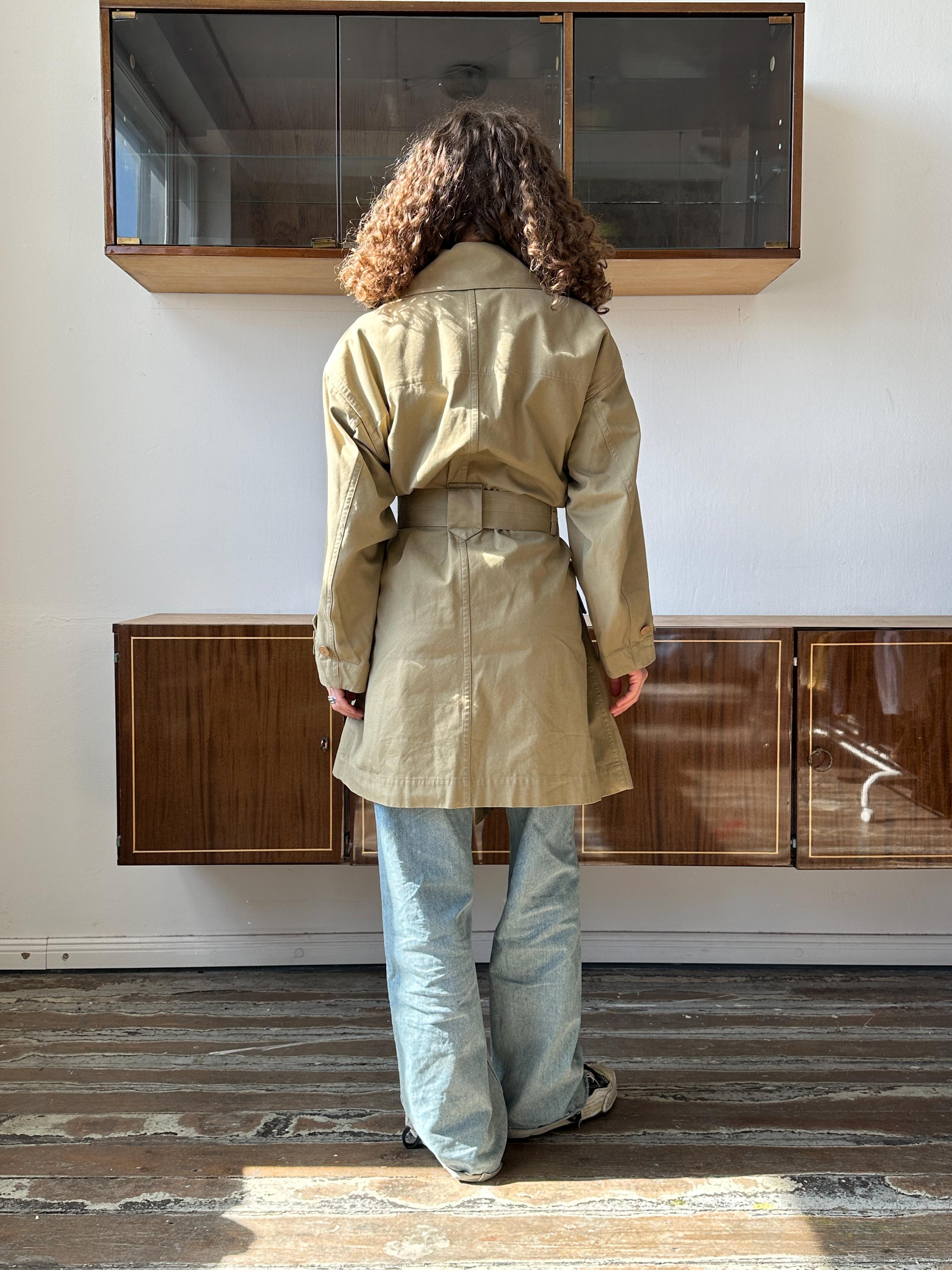 Archive 80s Issey Miyake Plantation Trench Coat in Green, Khaki - Etsy