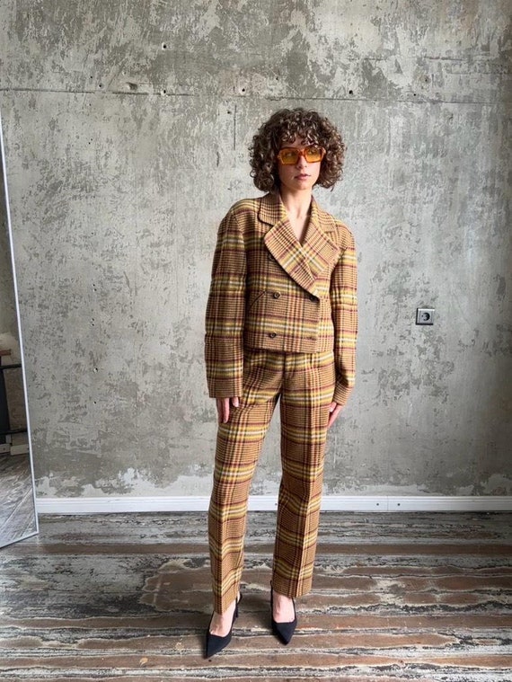 Archive 80s ISSEY MIYAKE SPORT Wool Check Tweed Suit in Brown - Etsy