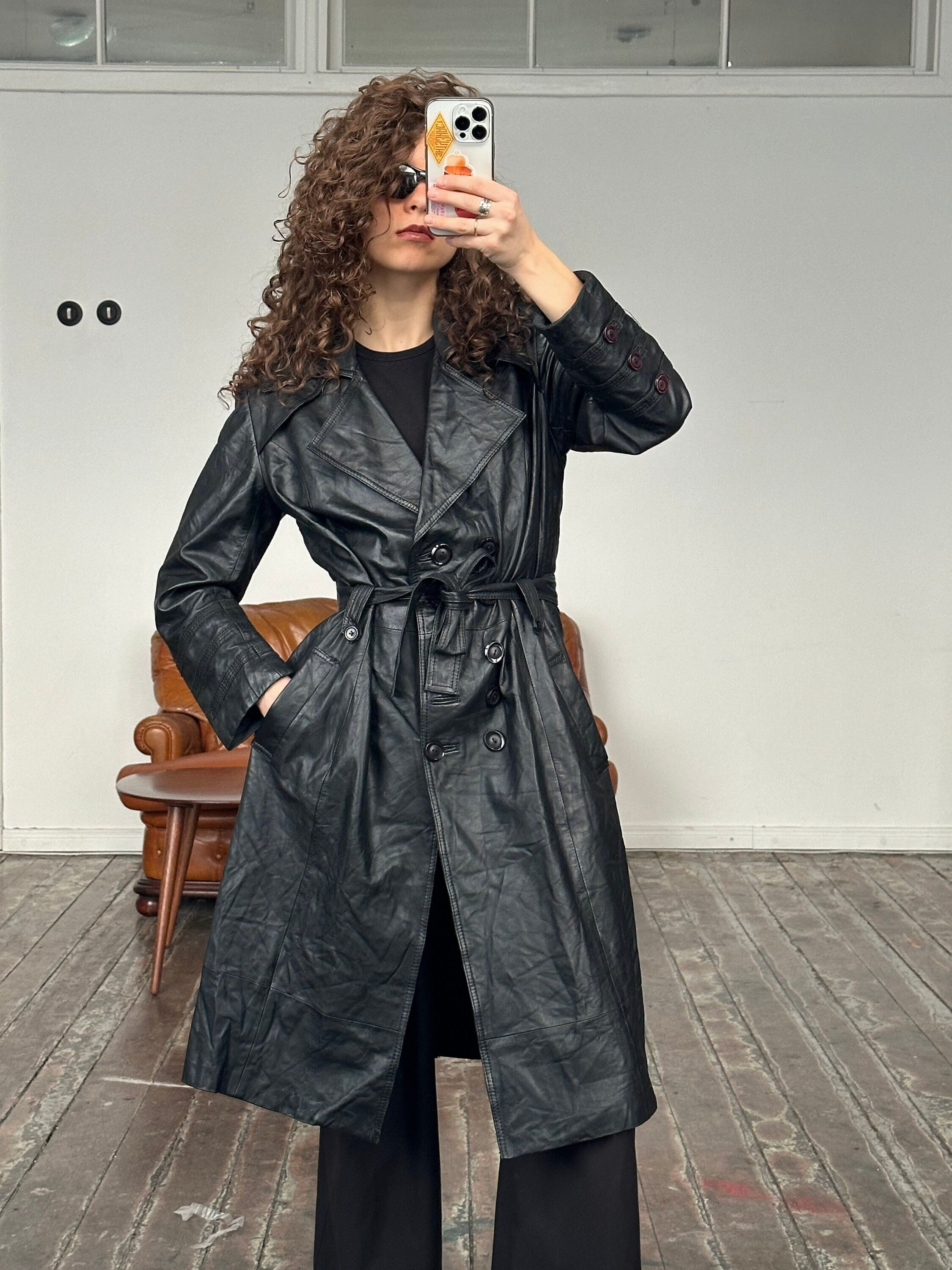 Buy Maxi Leather Coat Online In India Etsy India