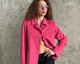 Vintage mjuk ullkavaj i rosa