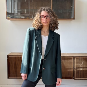 Vintage 90s straight blazer in green