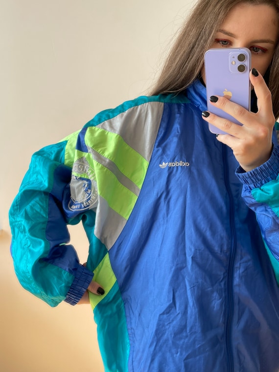 Blue green adidas jacket hotsell