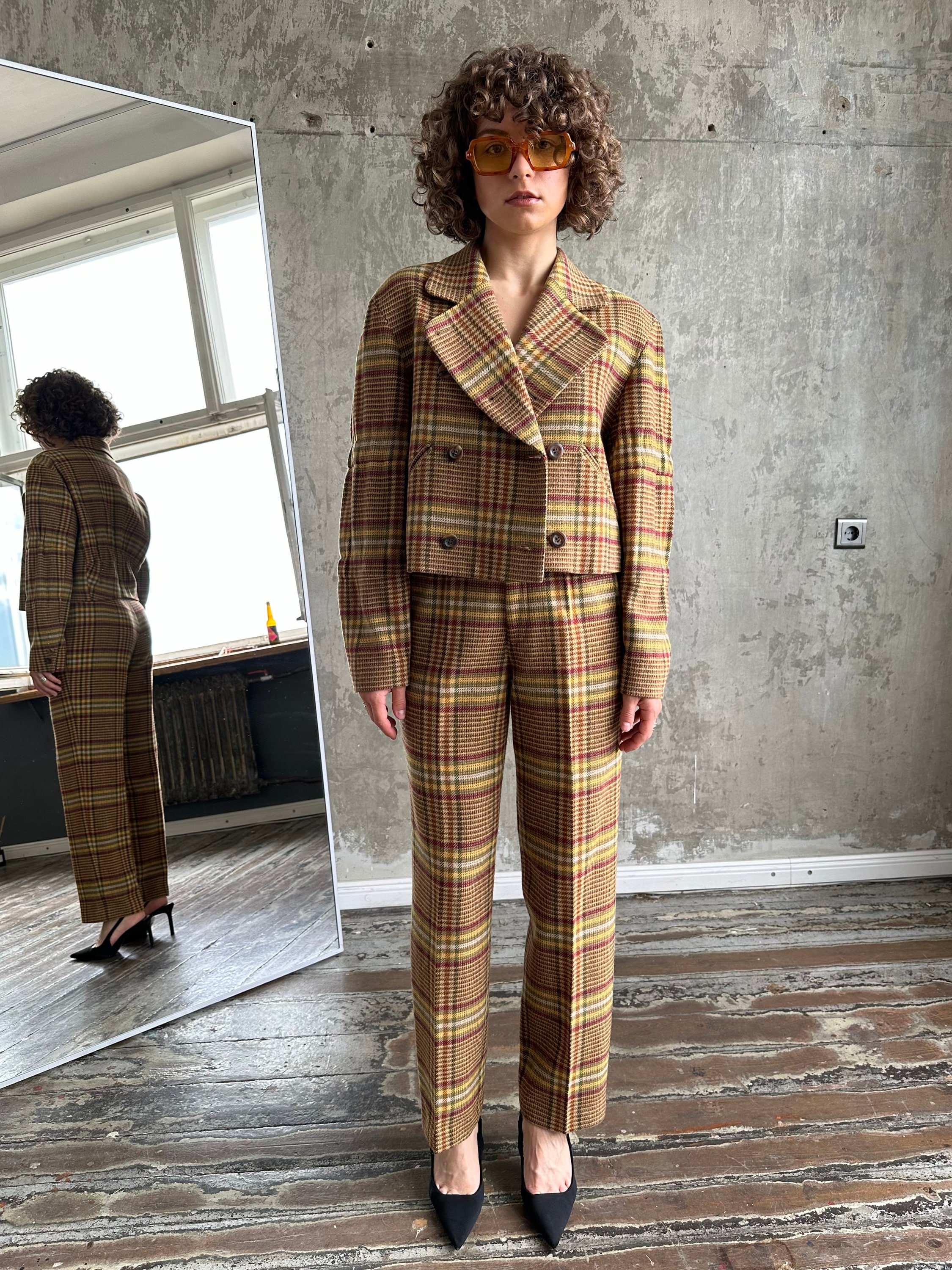 Archive 80s ISSEY MIYAKE SPORT Wool Check Tweed Suit in Brown - Etsy